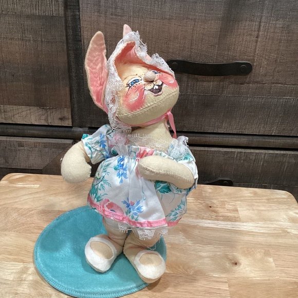 Annalee Doll Easter Bunny Girl With Bonnet 1989 - Picture 1 of 7